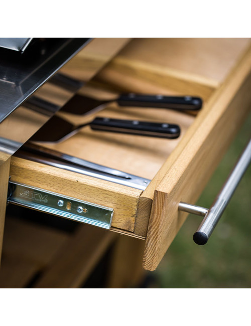 Chariot Mobilot pour plancha ENO bois et inox