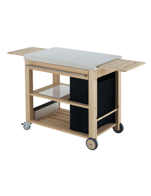 Chariot Mobilot pour plancha ENO bois et inox