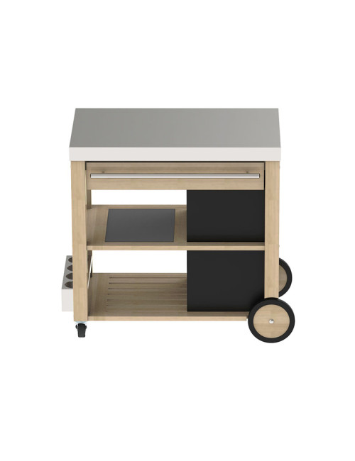 Chariot Mobilot pour plancha ENO bois et inox