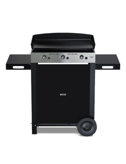 Combo plancha gaz chariot ENO Initial 65cm 3 brûleurs inox noir