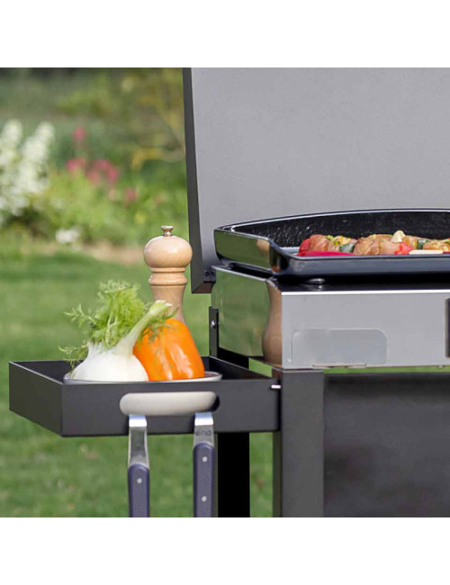 Combo plancha électrique chariot ENO Initial 50cm inox noir