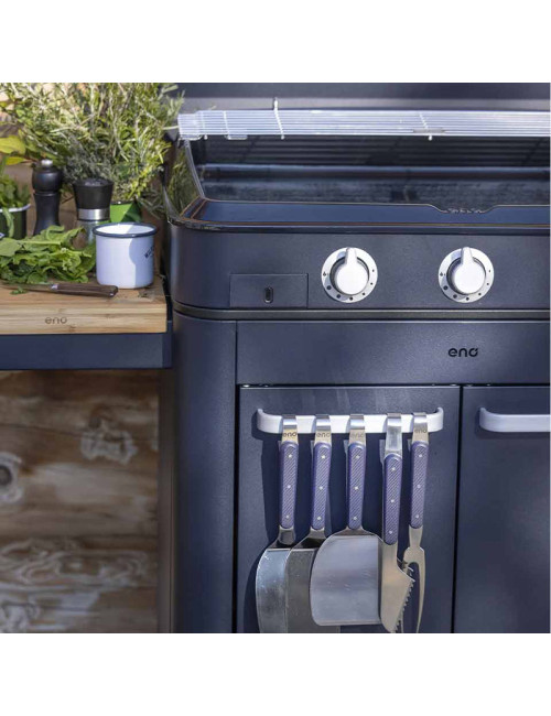 Combo plancha gaz chariot ENO Enosign 80cm 3 brûleurs - 3 coloris
