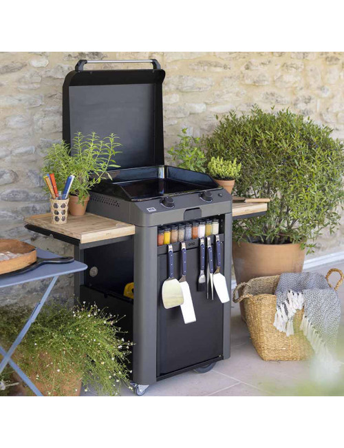 Combo plancha gaz chariot ENO Fusion 60cm 2 brûleurs - 2 coloris