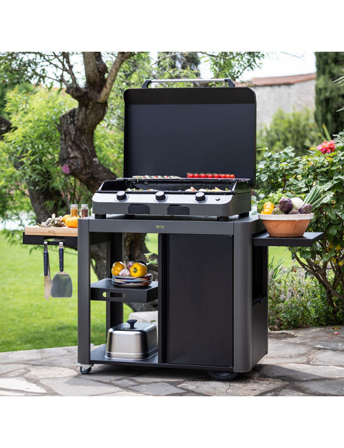 Chariot Achille avec porte pour plancha ENO - 3 coloris