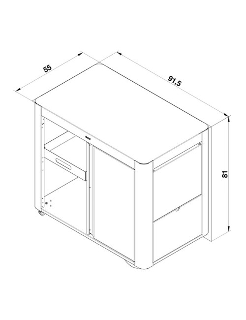 Chariot Achille avec porte pour plancha ENO - 3 coloris