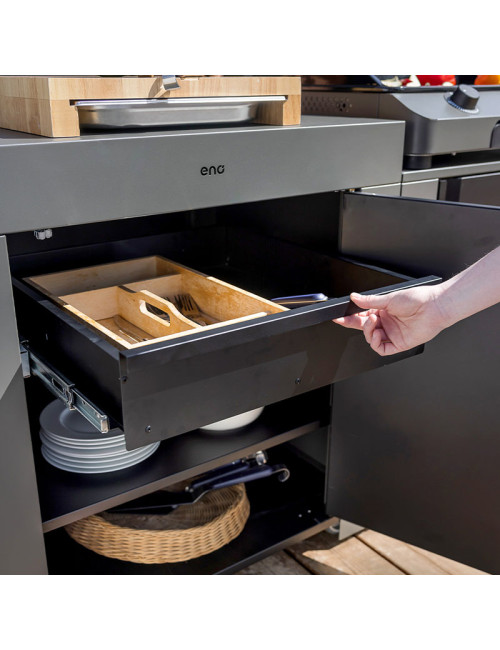 Tiroir noir ENO Modulo pour cuisine d'extérieur