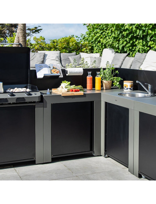 Kit ENO de 4 accessoires Crédence Modulo Félix Noir cuisine d'extérieur