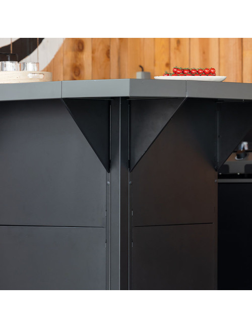 Cornière habillage pour comptoir ENO Modulo Félix Noir cuisine d'extérieur