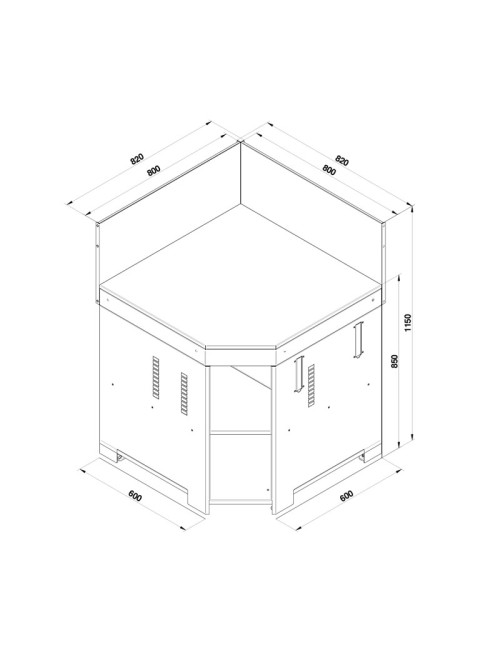 Module ENO d'angle 80cm cuisine d'extérieur - 2 coloris