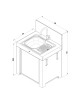 Module évier avec égouttoir ENO 80cm cuisine d'extérieur - 2 coloris