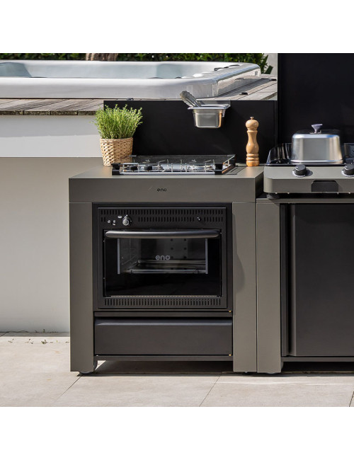 Module Combiné ENO 80cm table cuisson et four cuisine d'extérieur - 2 coloris