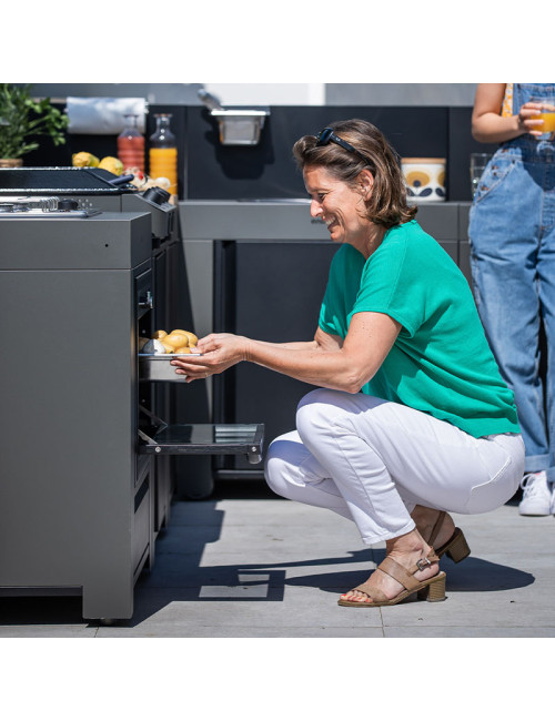 Module Combiné ENO 80cm table cuisson et four cuisine d'extérieur - 2 coloris