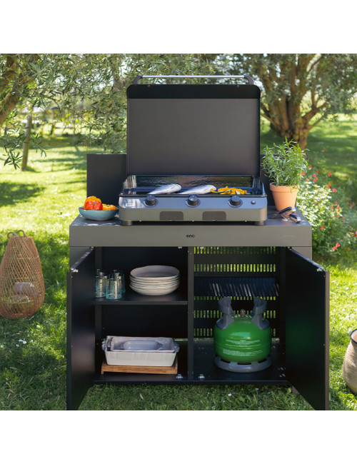 Meuble plancha ENO Félix 120cm cuisine d'extérieur - 2 coloris