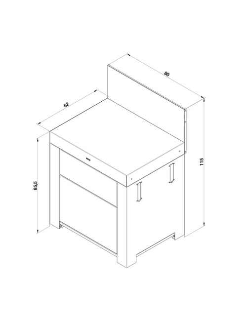 Plan de travail ENO Modulo 2 tiroirs cuisine d'extérieur - 2 coloris
