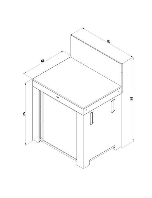 Module Plan de travail ENO 80cm cuisine d'extérieur - 2 coloris