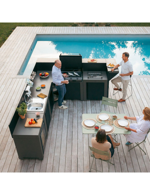 Ensemble Cuisine Deluxe ENO 6 modules cuisine d'extérieur - 2 coloris