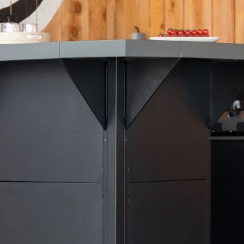 Plateau et cornière d'angle ENO Modulo 35cm cuisine d'extérieur - 2 coloris