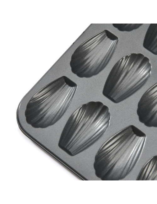 Moule plaque à 12 madeleines DE BUYER acier antiadhésif