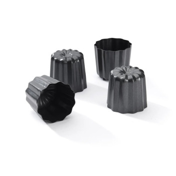 4 moules à cannelés bordelais DE BUYER acier antiadhésif