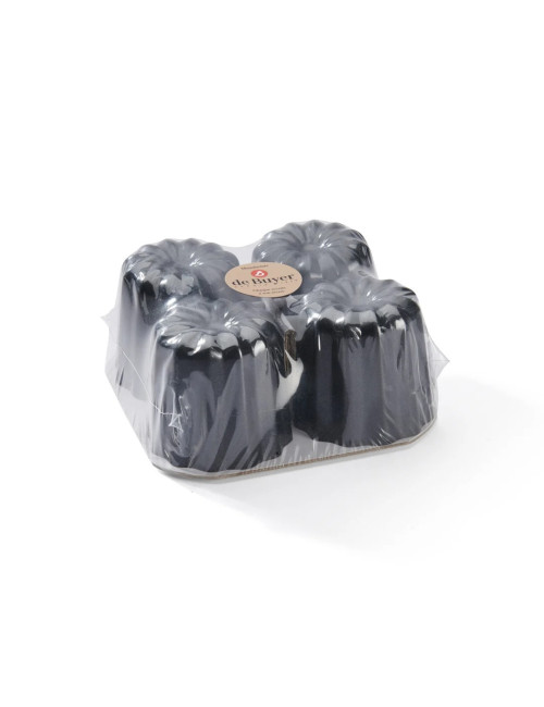 4 moules à cannelés bordelais DE BUYER acier antiadhésif