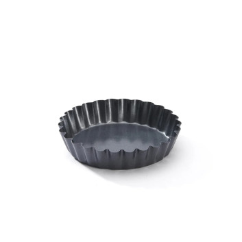 Moule rond à tartelettes DE BUYER rond cannelé acier antiadhésif - 2 tailles