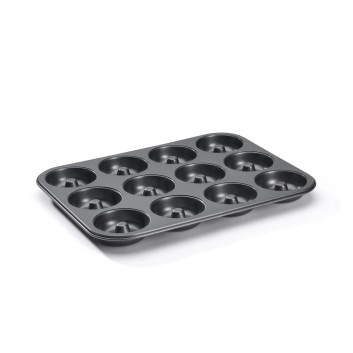 Moule plaque à 12 mini-savarins DE BUYER acier antiadhésif