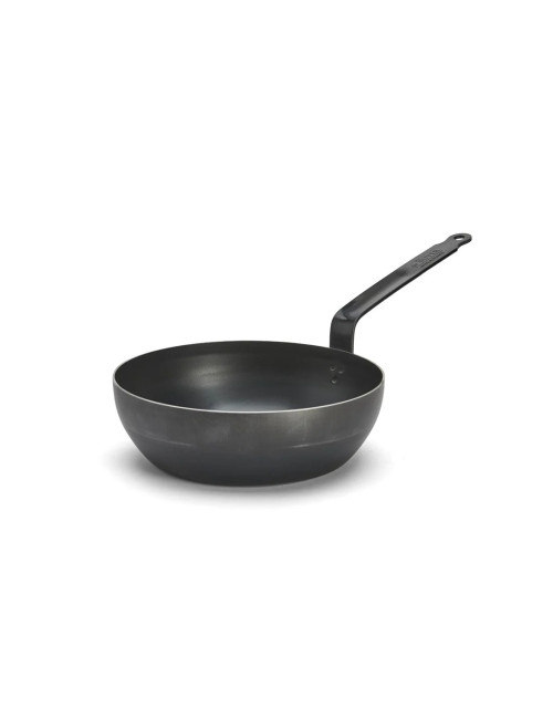 Sauteuse paysanne DE BUYER Blue Carbon en tôle d'acier - 2 tailles
