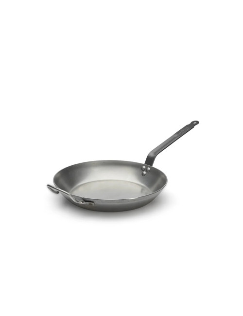 Poêle à frire avec anse DE BUYER Carbone Plus ronde en tôle d'acier - 3 tailles