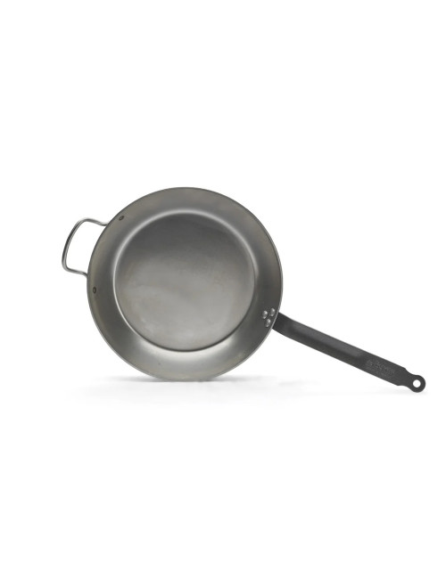 Poêle à frire avec anse DE BUYER Carbone Plus ronde en tôle d'acier - 3 tailles