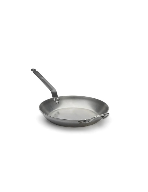 Poêle à frire avec anse DE BUYER Carbone Plus ronde en tôle d'acier - 3 tailles