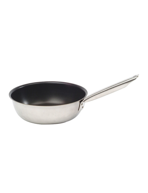 Sauteuse évasée MATFER Tradition antiadhérente en inox - 2 tailles
