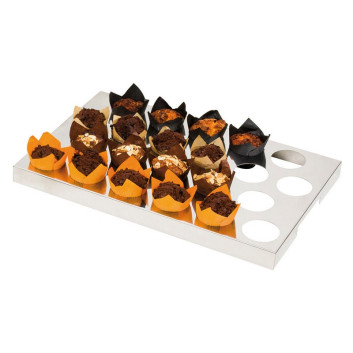 Plaque de calage à tulicups MATFER alvéoles de 7cm en inox 56x36cm