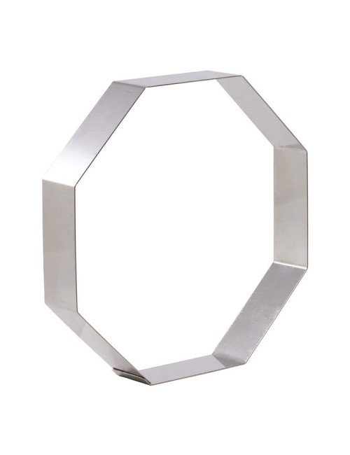 Cercle à entremets MATFER hexagone en inox hauteur 4cm - 2 tailles