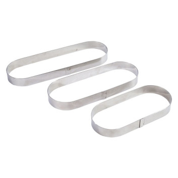 Cercle à tarte oblong MATFER Mozaïk en inox - 3 tailles