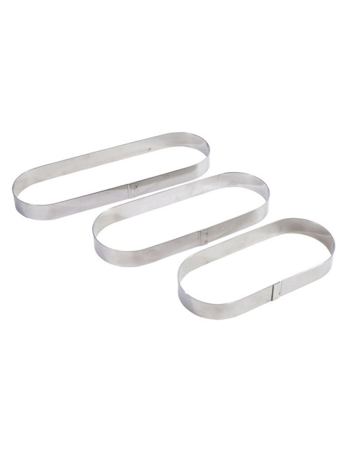 Cercle à tarte oblong MATFER Mozaïk en inox - 3 tailles