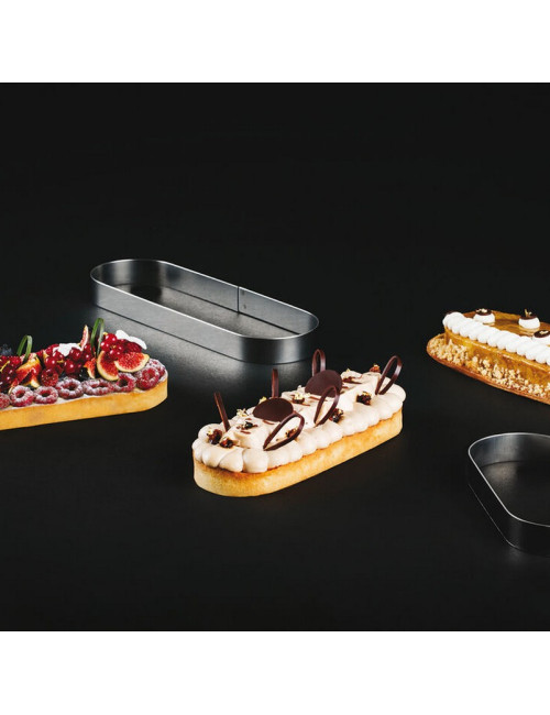 Cercle à tarte oblong MATFER Mozaïk en inox - 3 tailles