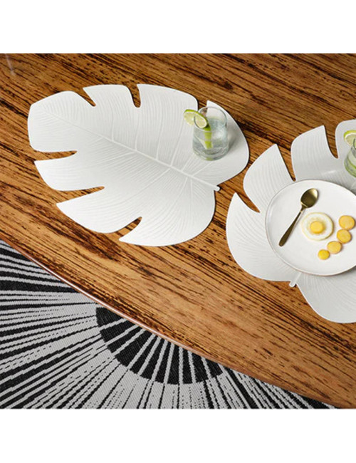 Set de table PODEVACHE Fidji feuille blanche (8 dispos)