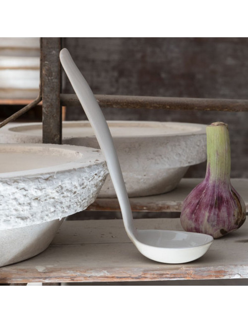 Louche GM en grès DIGOIN coloris blanc