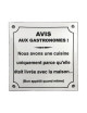 Plaque émaillée Avis aux Gastronomes EMAIL REPLICA 15x15cm