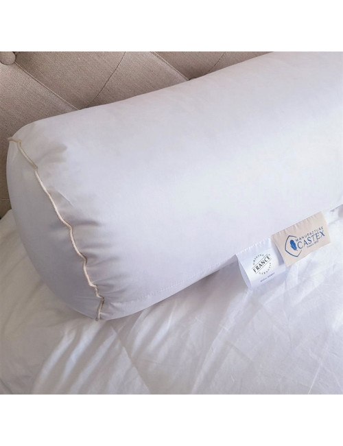 Traversin MANUFACTURE CASTEX bio moelleux 90% duvet canard - 2 tailles