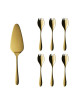 Coffret 6 fourchettes à gâteau et pelle à tarte DEGRENNE Onde Gold