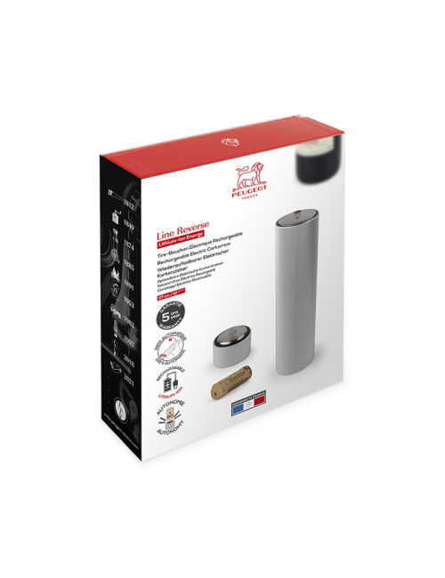Tire-bouchon électrique PEUGEOT SAVEURS Line Reverse rechargeable aluminium