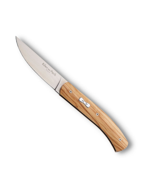 Couteau de poche OVALIE Eden Park Legendary série numérotée plein manche 11cm en bois d'olivier