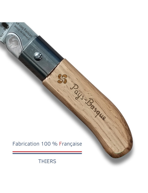 Couteau de poche LE COQ FRANCAIS Le P'tit Coq Basque manche en bois de chêne