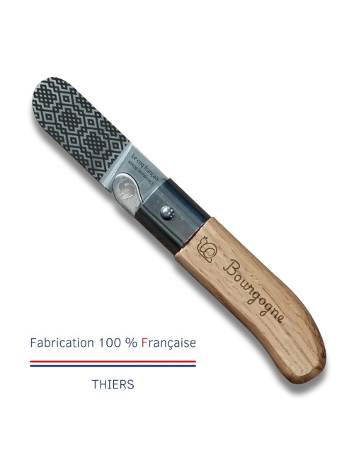 Couteau de poche LE COQ FRANCAIS Le P'tit Coq Bourguignon manche en bois de chêne