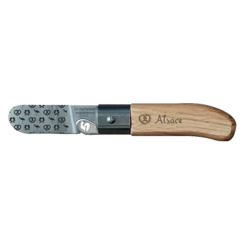 Couteau de poche LE COQ FRANCAIS Le P'tit Coq Alsacien manche en bois de chêne