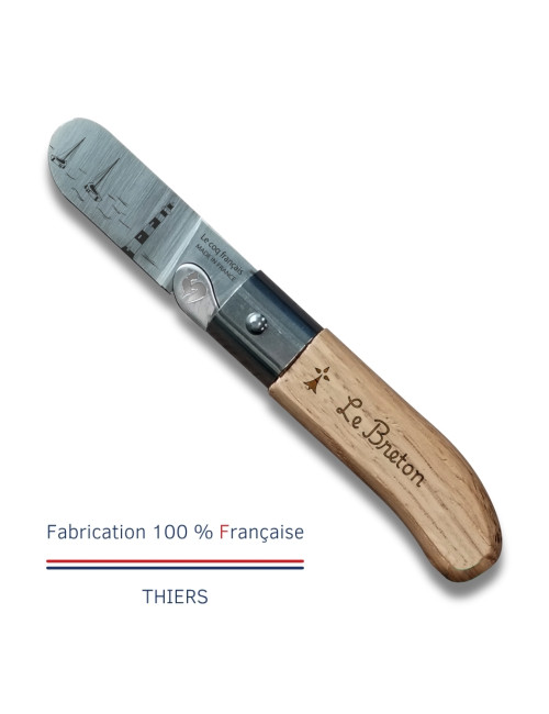 Couteau de poche LE COQ FRANCAIS Le P'tit Coq Bretagne manche en bois de chêne
