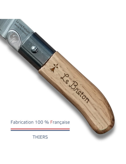 Couteau de poche LE COQ FRANCAIS Le P'tit Coq Bretagne manche en bois de chêne