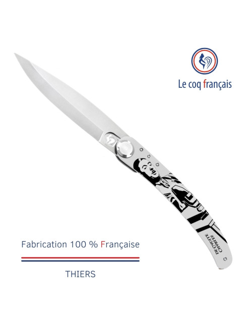 Couteau de poche LE COQ FRANCAIS Le Coq Original Charles de Gaulle en bois de violette