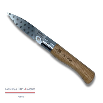 Couteau de poche LE COQ FRANCAIS Le Coq Virole Occitan manche en bois de chêne